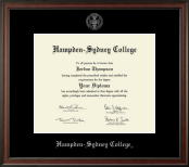 Hampden-Sydney College diploma frame - Silver Embossed Diploma Frame in Studio