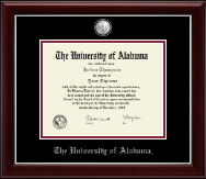 The University of Alabama Tuscaloosa diploma frame - Pewter Masterpiece Medallion Diploma Frame in Gallery Silver