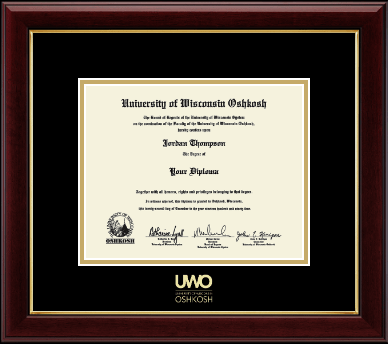 University of Wisconsin Oshkosh diploma frame - Gold Embossed Diploma Frame in Gallery