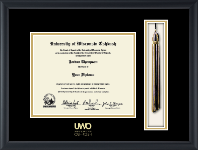 University of Wisconsin Oshkosh diploma frame - Tassel & Cord Diploma Frame in Obsidian