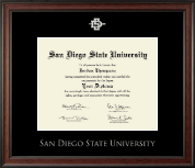 San Diego State University Silver Embossed Diploma Frame in Studio