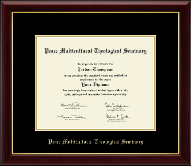 Peace Multicultural Theological Seminary diploma frame - Gold Embossed Diploma Frame in Gallery