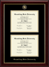 Grambling State University Masterpiece Medallion Double Diploma Frame in Gallery
