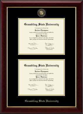 Grambling State University diploma frame - Masterpiece Medallion Double Diploma Frame in Gallery