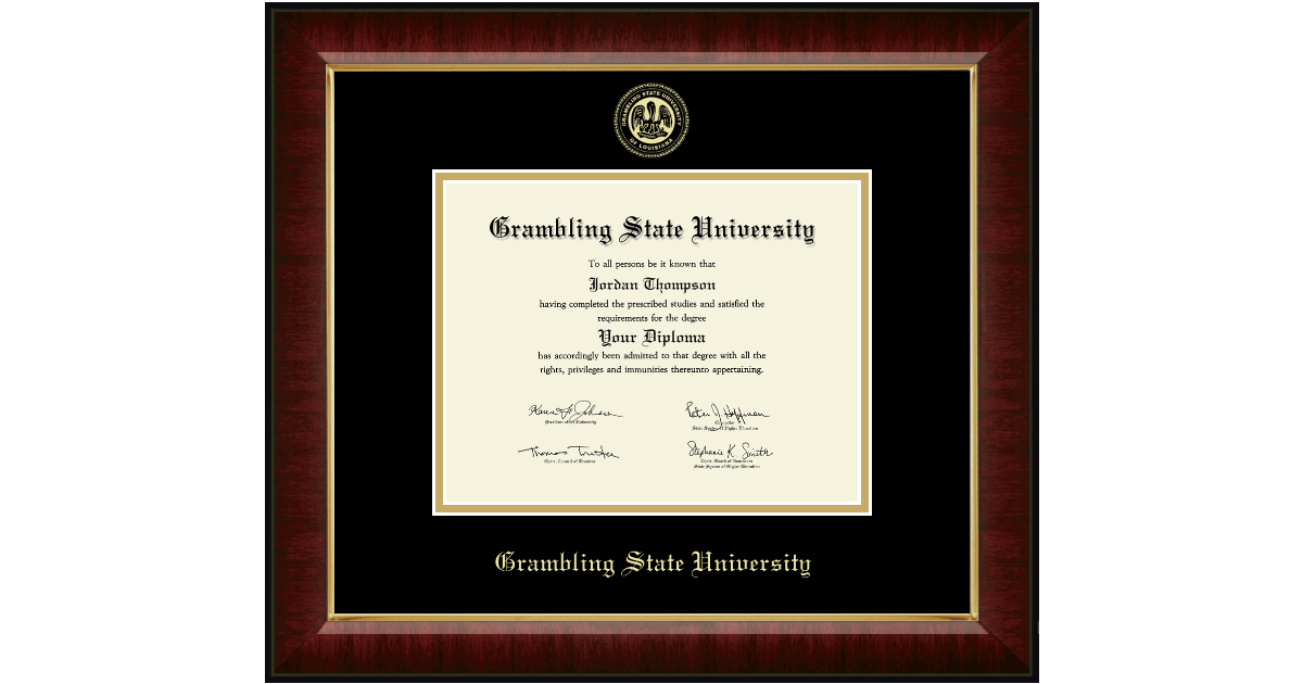 Gold Embossed Diploma Frame in Murano Grambling State University Item