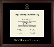 Ohio Wesleyan University diploma frame - Gold Embossed Diploma Frame in Studio