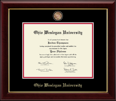 Ohio Wesleyan University diploma frame - Masterpiece Medallion Diploma Frame in Gallery