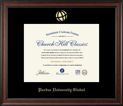 Purdue University Global diploma frame - Gold Embossed Diploma Frame in Studio