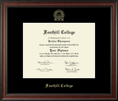 Foothill College diploma frame - Gold Embossed Diploma Frame in Studio