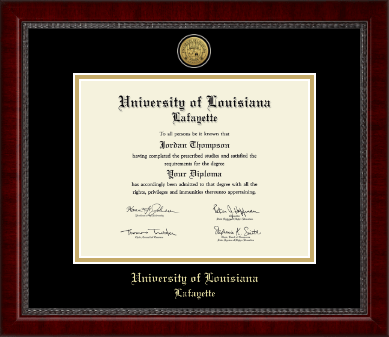 University of Louisiana Lafayette diploma frame - Gold Engraved Medallion Diploma Frame in Sutton