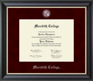 Meredith College Regal Edition Diploma Frame in Noir