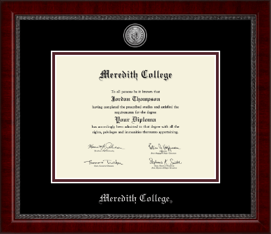 Meredith College diploma frame - Silver Engraved Medallion Diploma Frame in Sutton
