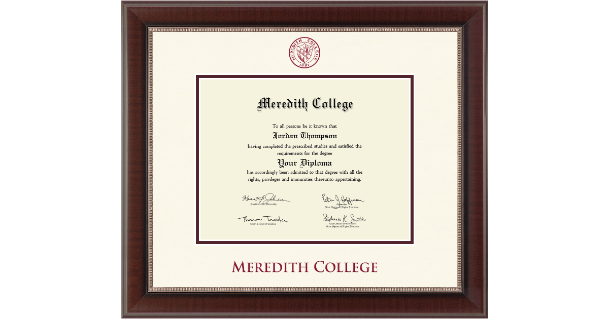 Dimensions Diploma Frame in Chateau Meredith College Item 406040