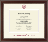 Meredith College Dimensions Diploma Frame in Chateau
