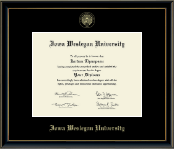 Iowa Wesleyan University diploma frame - Gold Embossed Diploma Frame in Onexa Gold