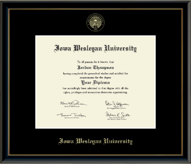 Iowa Wesleyan University diploma frame - Gold Embossed Diploma Frame in Onexa Gold