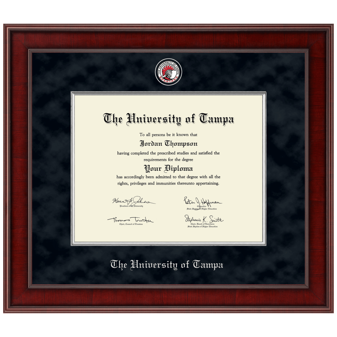 PhD Presidential Masterpiece Diploma Frame in Jefferson University of