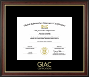 GIAC Organization certificate frame - Gold Embossed Certificate Frame in Studio Gold
