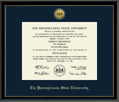 Pennsylvania State University diploma frame - Gold Engraved Medallion Diploma Frame in Onexa Gold