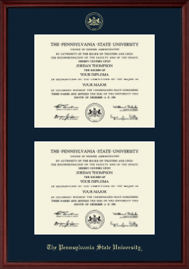 Pennsylvania State University diploma frame - Double Diploma Frame in Camby