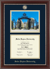 Salve Regina University diploma frame - Campus Scene Masterpiece Medallion Diploma Frame in Chateau