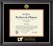 The University of Tennessee Health Science Center Memphis diploma frame - Gold Engraved Medallion Diploma Frame in Noir