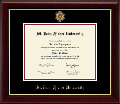St. John Fisher University diploma frame - Masterpiece Medallion Diploma Frame in Gallery