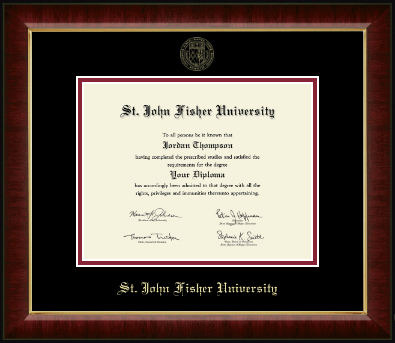 St. John Fisher University diploma frame - Gold Embossed Diploma Frame in Murano