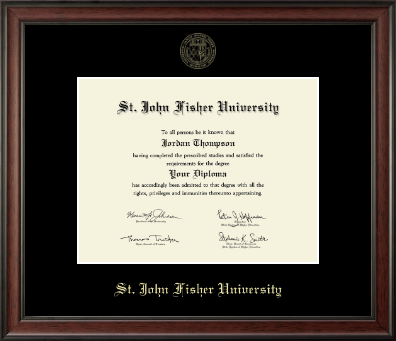 St. John Fisher University diploma frame - Gold Embossed Diploma Frame in Studio