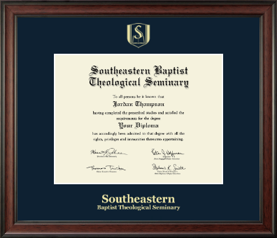 Southeastern Baptist Theological Seminary diploma frame - Gold Embossed Diploma Frame in Studio