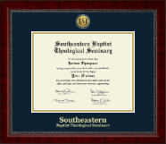 Southeastern Baptist Theological Seminary diploma frame - Gold Engraved Medallion Diploma Frame in Sutton