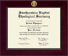 Southeastern Baptist Theological Seminary diploma frame - Century Gold Engraved Diploma Frame in Cordova