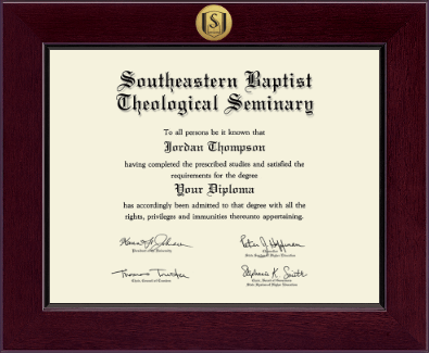 Southeastern Baptist Theological Seminary diploma frame - Century Gold Engraved Diploma Frame in Cordova