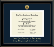 New York Institute of Technology diploma frame - Gold Engraved Medallion Diploma Frame in Onyx Gold