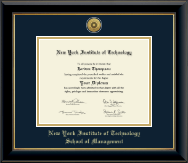 New York Institute of Technology diploma frame - Gold Engraved Medallion Diploma Frame in Onyx Gold