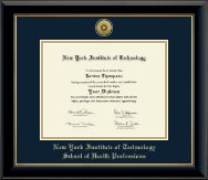 New York Institute of Technology diploma frame - Gold Engraved Medallion Diploma Frame in Onyx Gold