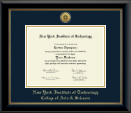 New York Institute of Technology diploma frame - Gold Engraved Medallion Diploma Frame in Onyx Gold