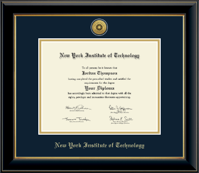 New York Institute of Technology diploma frame - Gold Engraved Medallion Diploma Frame in Onyx Gold