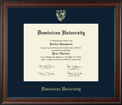 Dominican University diploma frame - Gold Embossed Diploma Frame in Studio