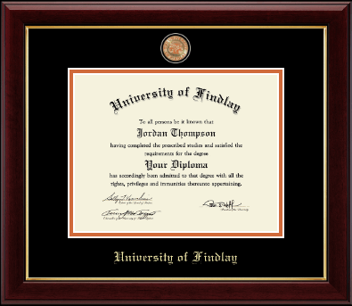 The University of Findlay diploma frame - Masterpiece Medallion Diploma Frame in Gallery