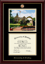 The University of Findlay diploma frame - Campus Scene Masterpiece Diploma Frame in Gallery