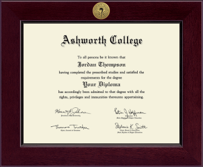Ashworth College diploma frame - Century Gold Engraved Diploma Frame in Cordova