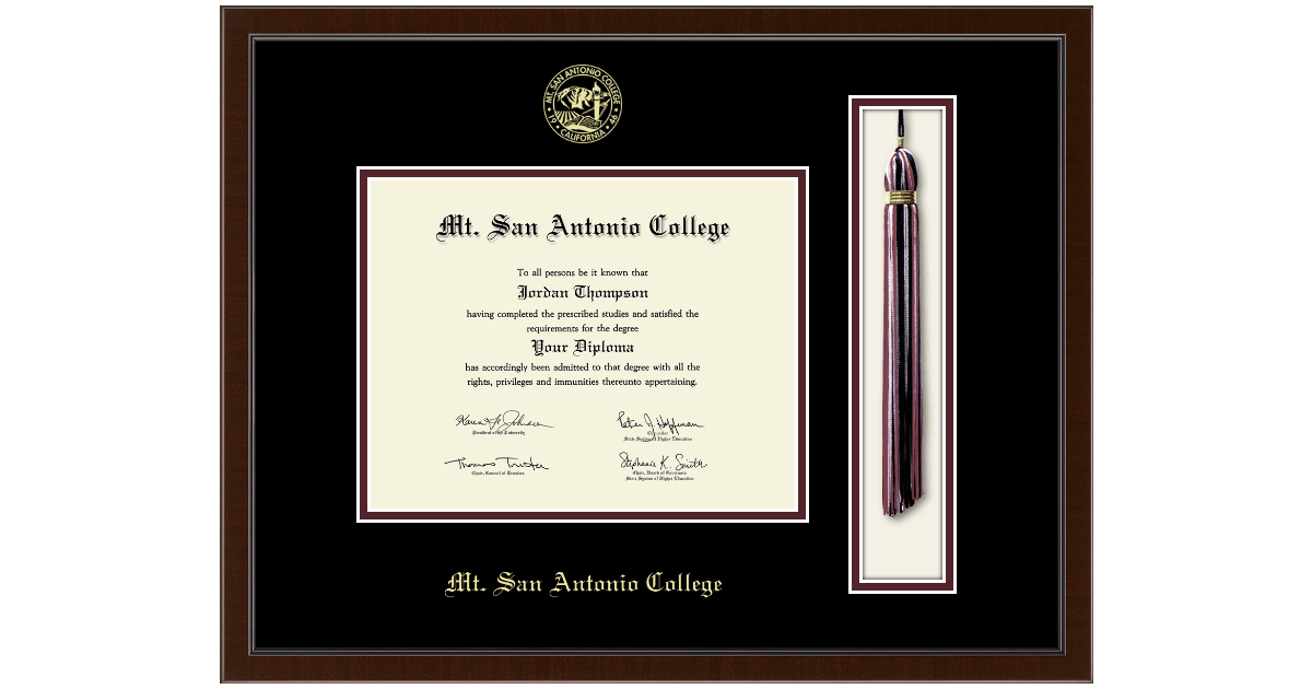 Tassel & Cord Diploma Frame in Delta Mt. San Antonio College Item 408002