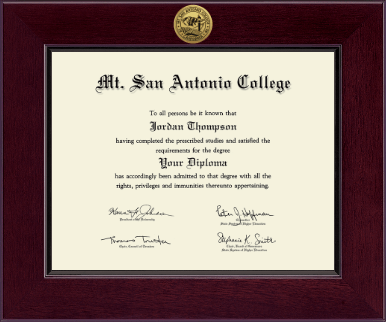Mt. San Antonio College diploma frame - Century Gold Engraved Diploma Frame in Cordova