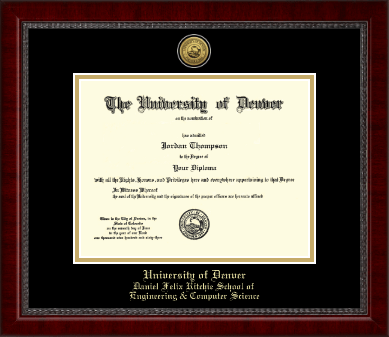 University of Denver diploma frame - Gold Engraved Medallion Diploma Frame in Sutton