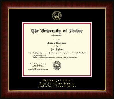University of Denver diploma frame - Gold Embossed Diploma Frame in Murano
