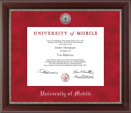 University of Mobile diploma frame - Silver Engraved Medallion Diploma Frame in Chateau