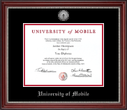 University of Mobile diploma frame - Silver Engraved Medallion Diploma Frame in Kensington Silver
