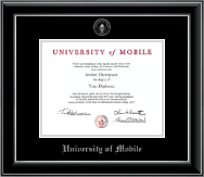University of Mobile diploma frame - Silver Embossed Diploma Frame in Onyx Silver
