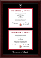 University of Mobile diploma frame - Double Diploma Frame in Gallery Silver